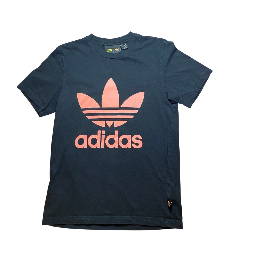 Adidas Black Shirt Pink Logo